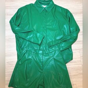 Green Women's Jacket and Pants Set